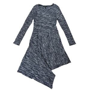 BCBG Maxazria Womens Knit Dress Asymmetrical Long Sleeve Fit & Flare Size Large